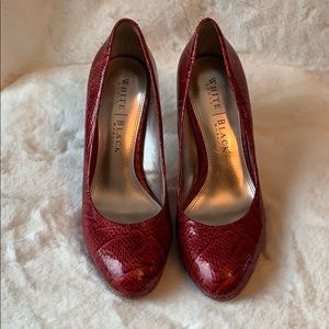 Red Snake Skin Heels